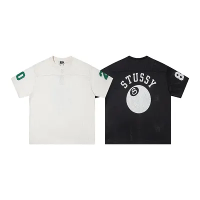 Stussy 8 Ball White Mesh T-Shirt