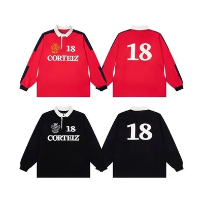 Corteiz 18 Red Long Sleeve Polo Shirt